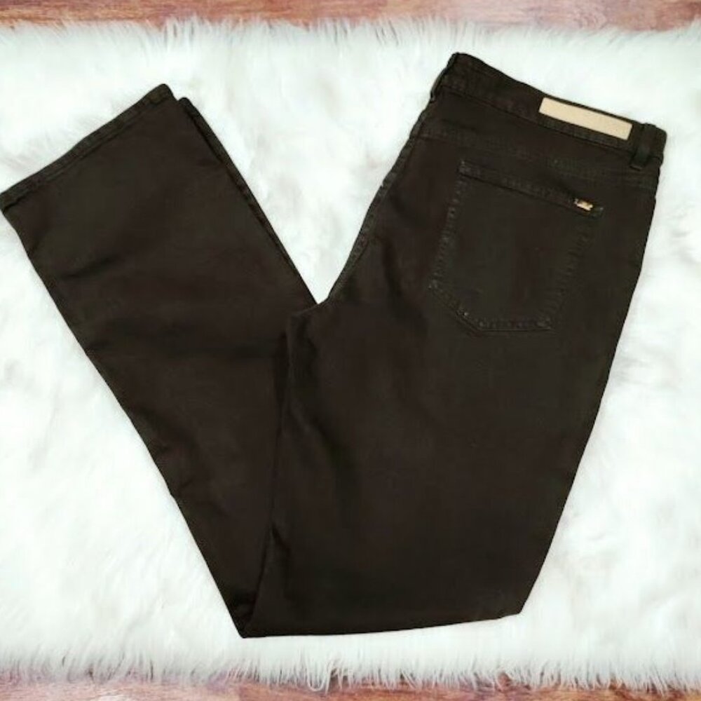 NWT Escada Sport Mid Rise Straight Leg Denim Jeans Deep Chocolate Brown Men's 36